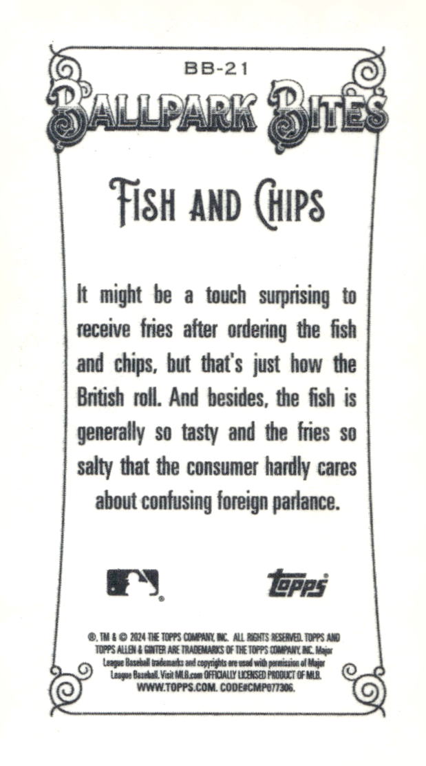 2024 Topps Allen & Ginter #BB-21 Fish and Chips Mini Ballpark Bites