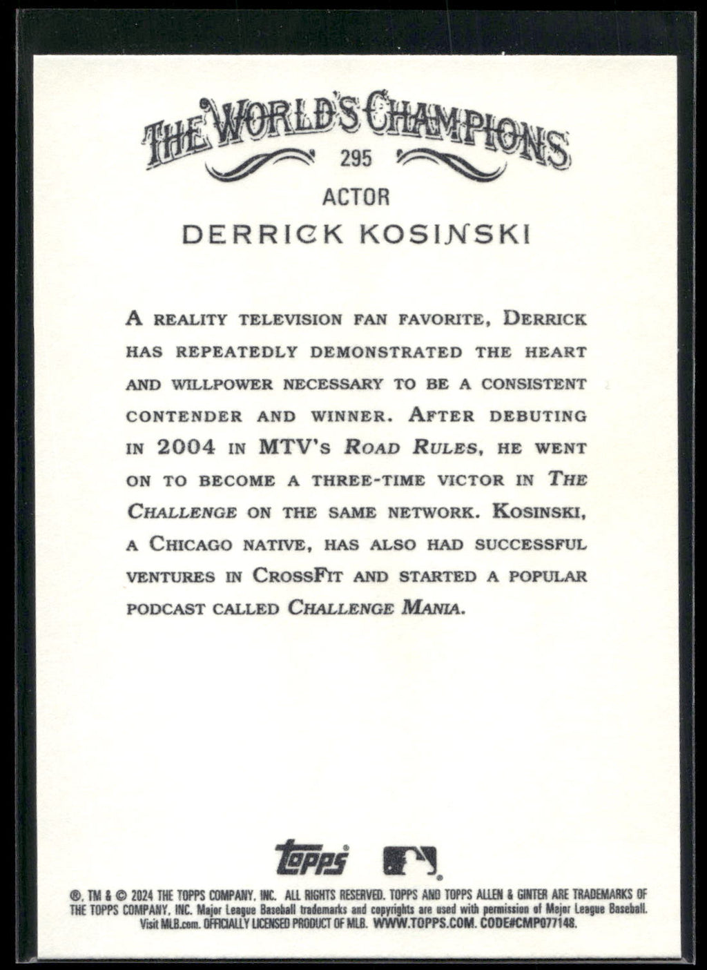 2024 Topps Allen & Ginter #295 Derrick Kosinski