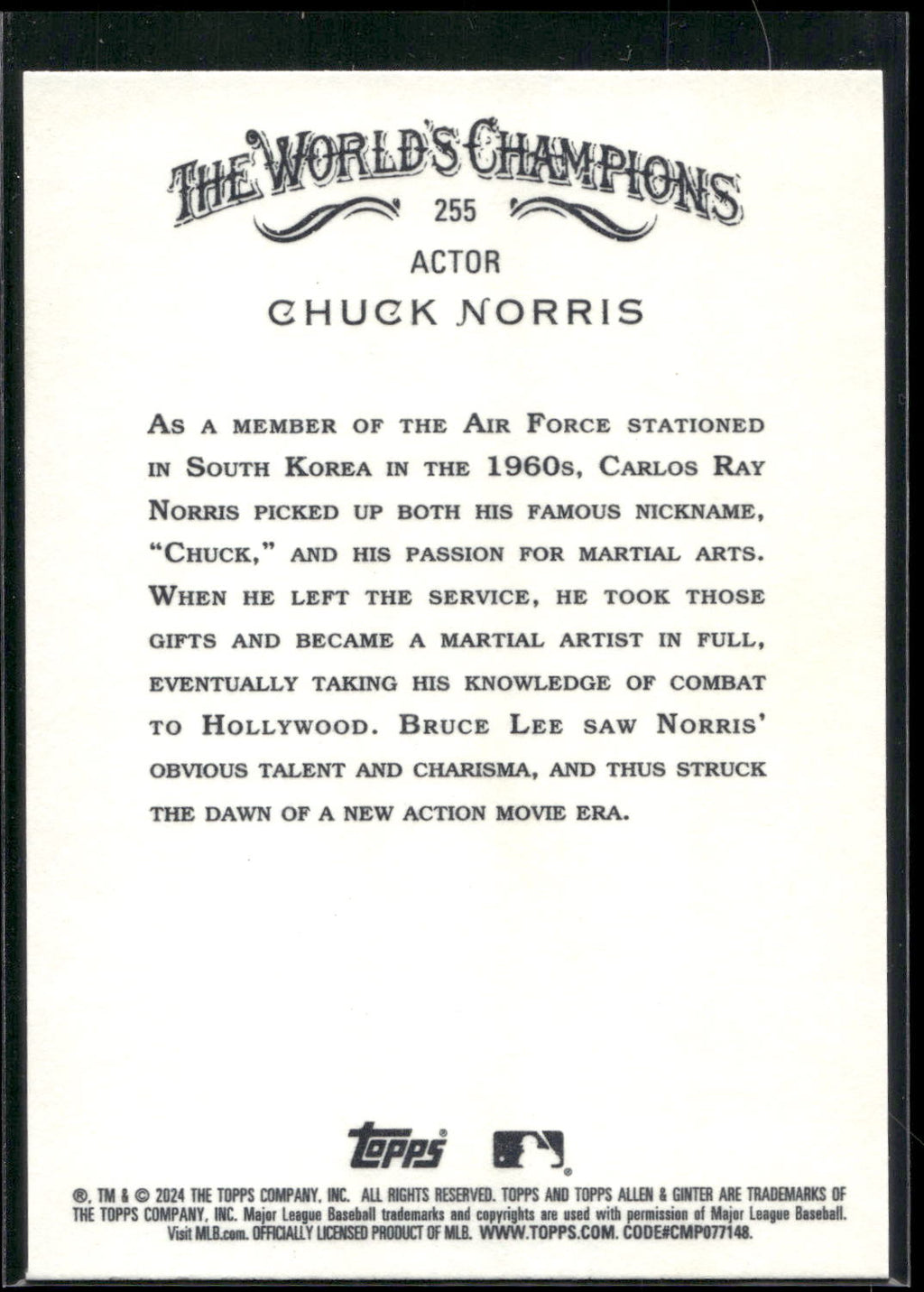2024 Topps Allen & Ginter #255 Chuck Norris