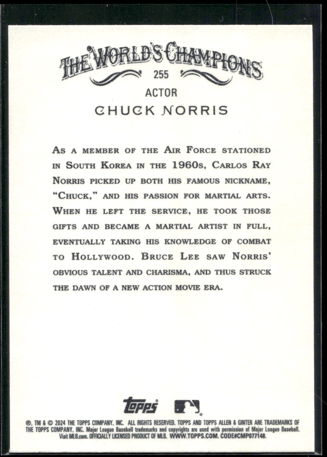 2024 Topps Allen & Ginter #255 Chuck Norris