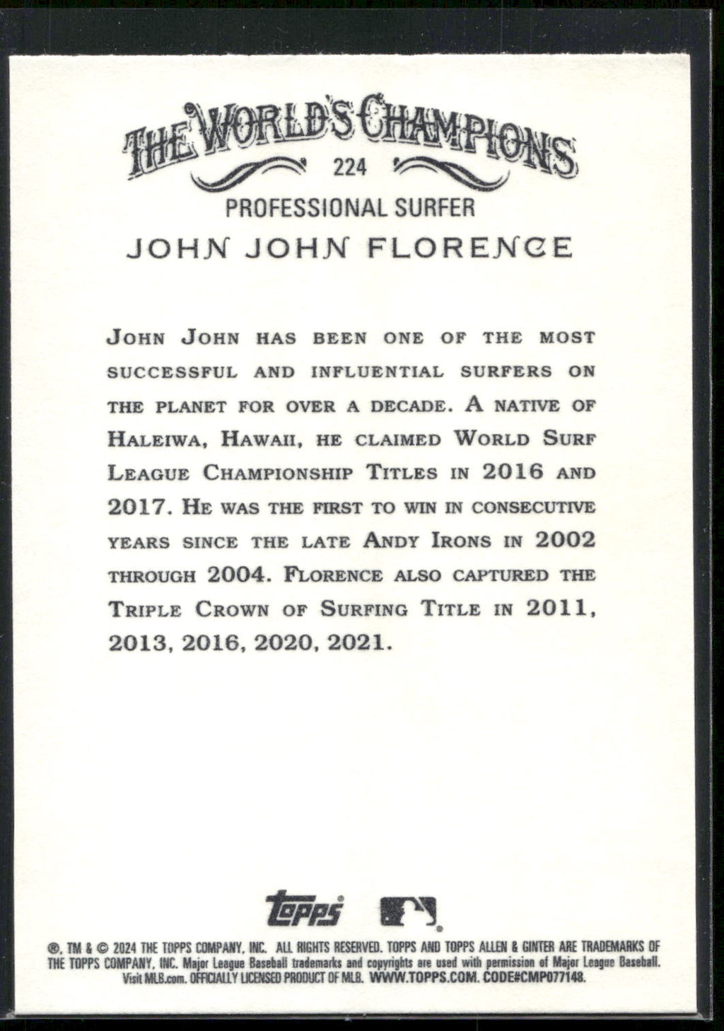 2024 Topps Allen & Ginter #224 John John Florence