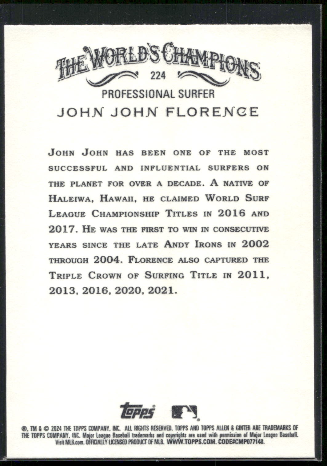 2024 Topps Allen & Ginter #224 John John Florence