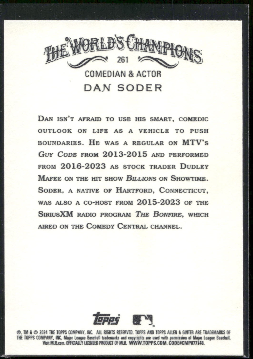 2024 Topps Allen & Ginter #261 Dan Soder