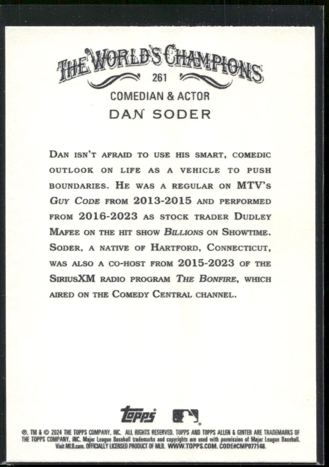 2024 Topps Allen & Ginter #261 Dan Soder