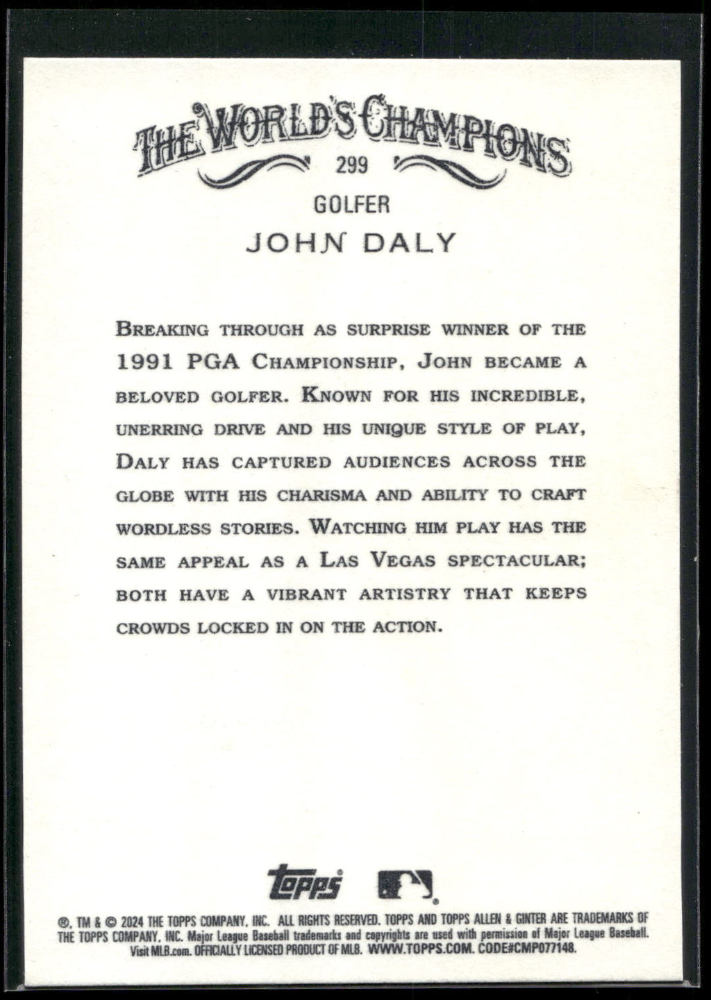 2024 Topps Allen & Ginter #299 John Daly