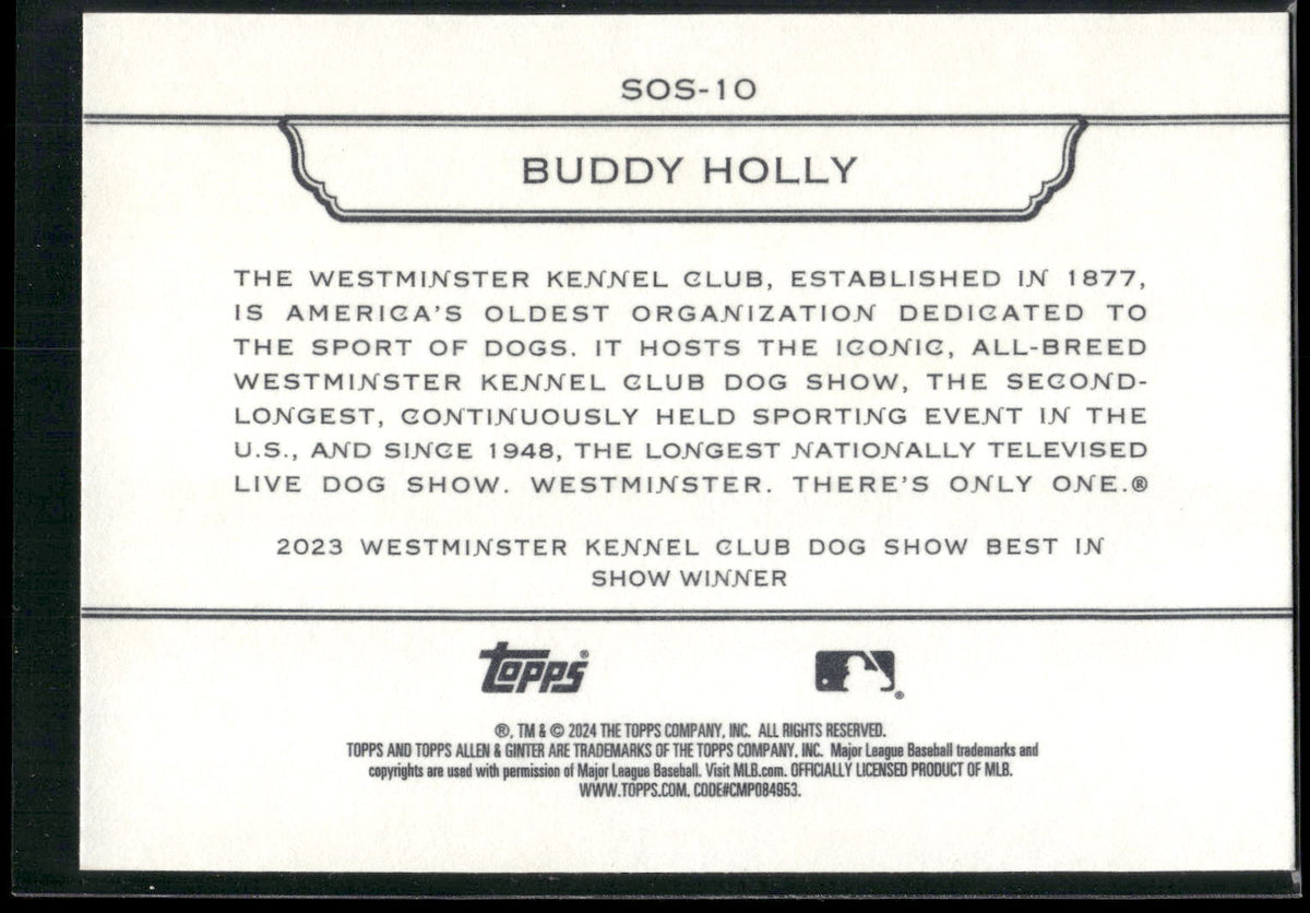 2024 Topps Allen & Ginter #SOS-10 Buddy Holly Stars Show Westminster Kennel Club