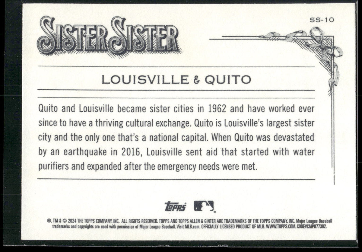 2024 Topps Allen & Ginter #SS-10 Louisville / Quito Sister Sister