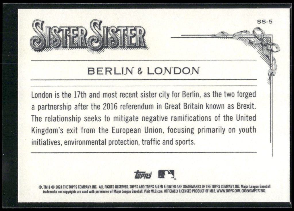 2024 Topps Allen & Ginter #SS-5 Berlin / London Sister Sister
