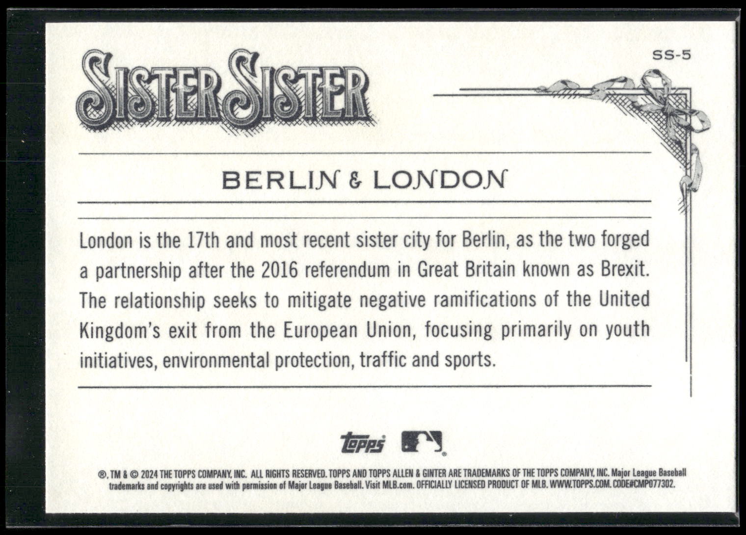 2024 Topps Allen & Ginter #SS-5 Berlin / London Sister Sister