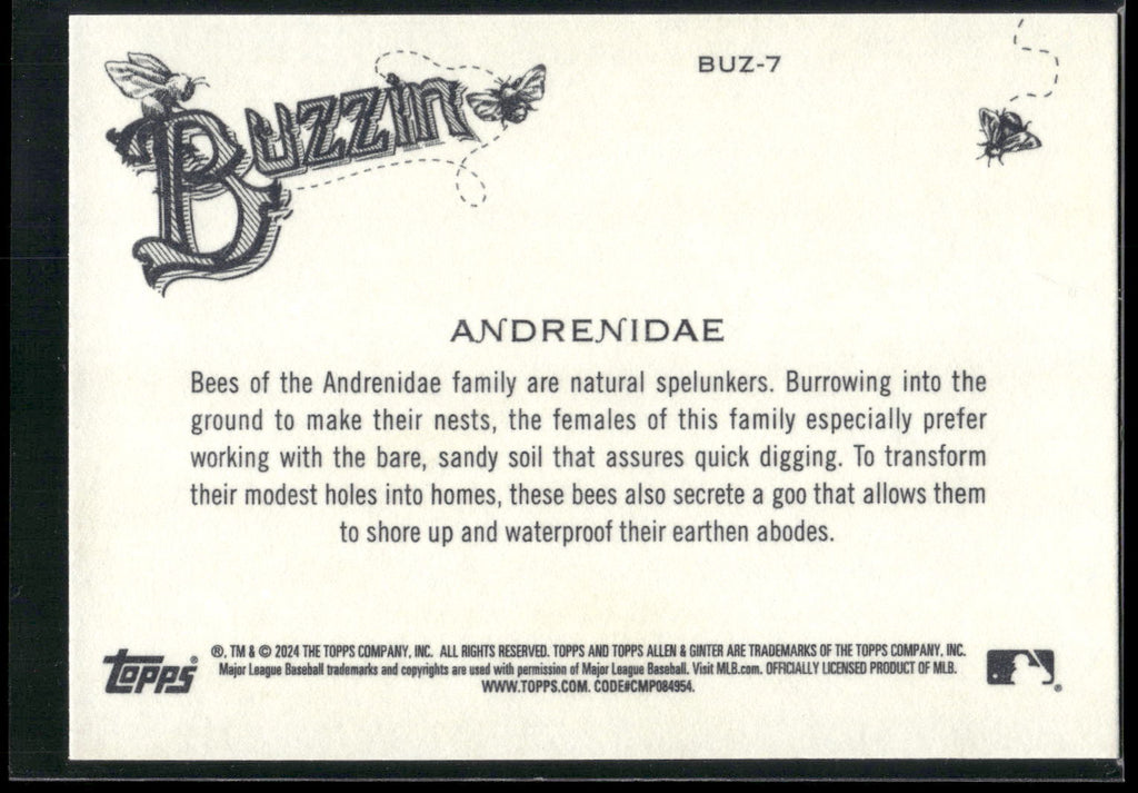 2024 Topps Allen & Ginter #BUZ-7 Andrenidae Buzzin'