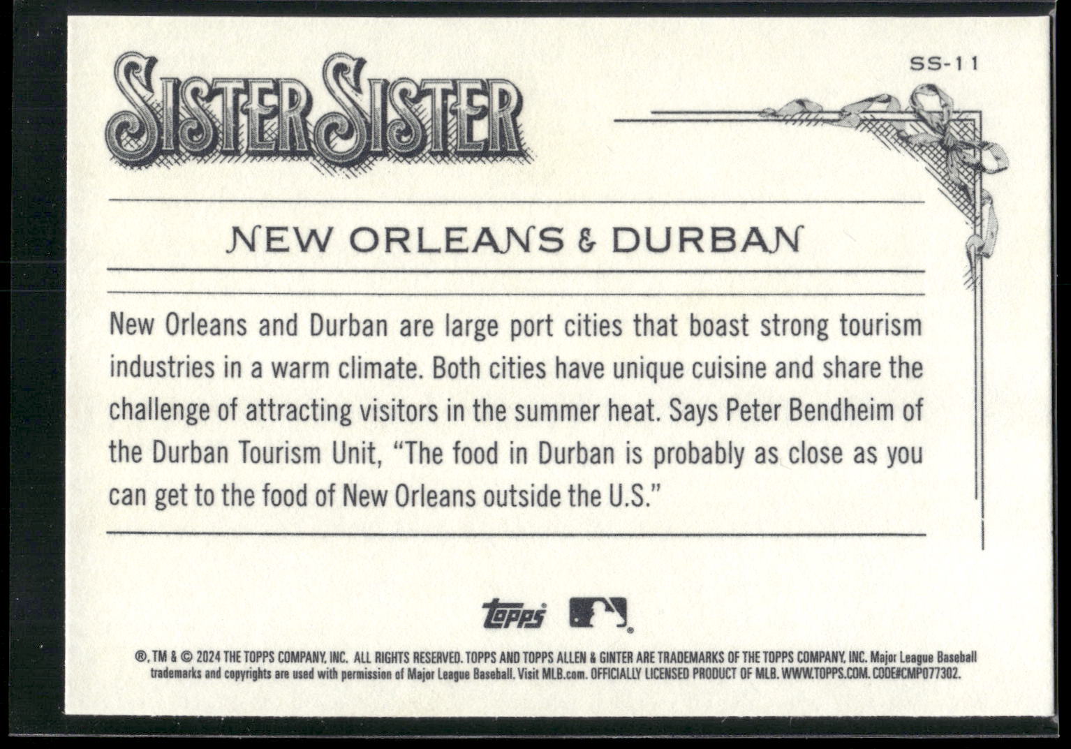 2024 Topps Allen & Ginter #SS-11 New Orleans / Durban Sister Sister