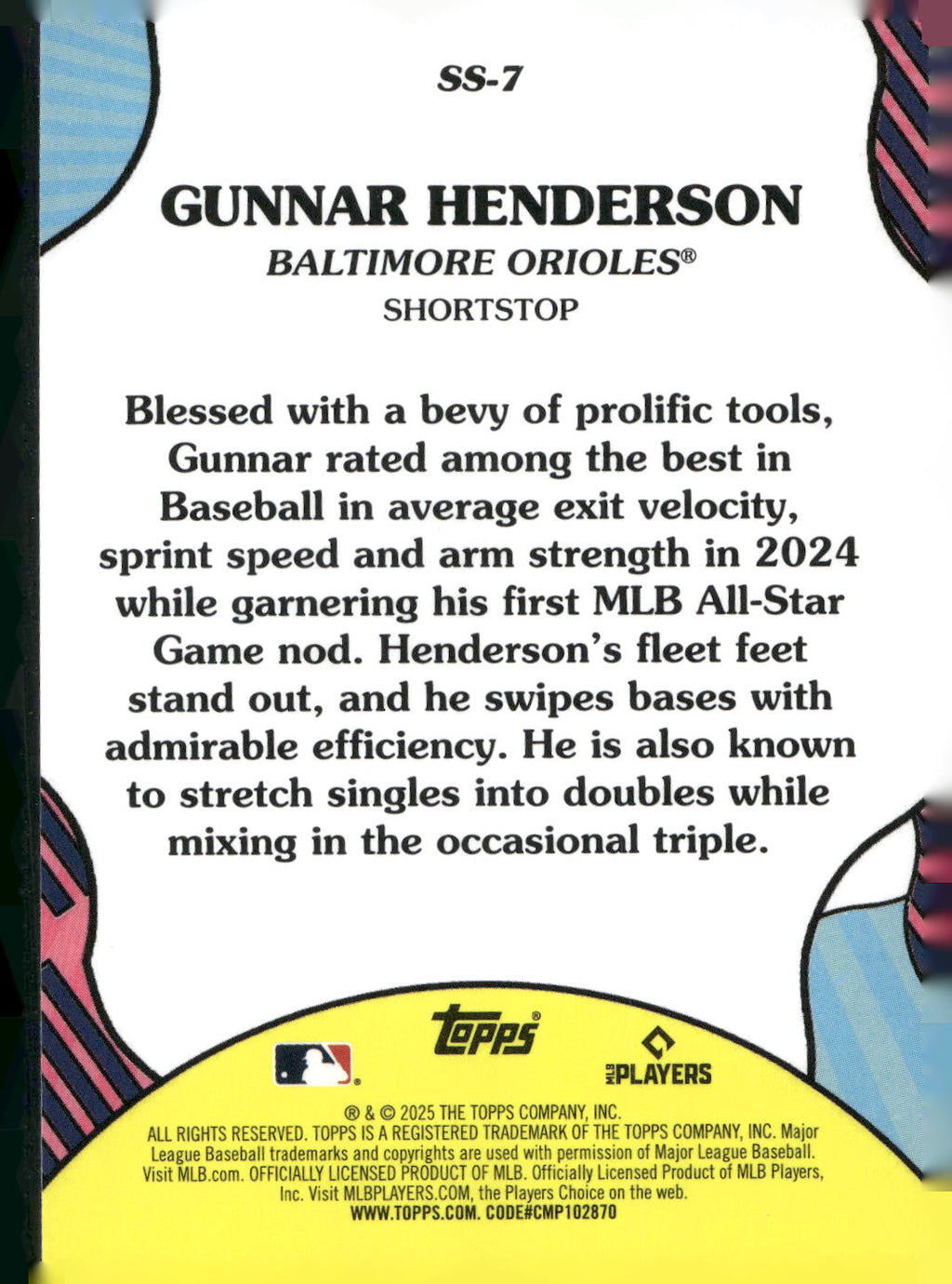 2025 Topps #SS-7 Gunnar Henderson Summer Superstars