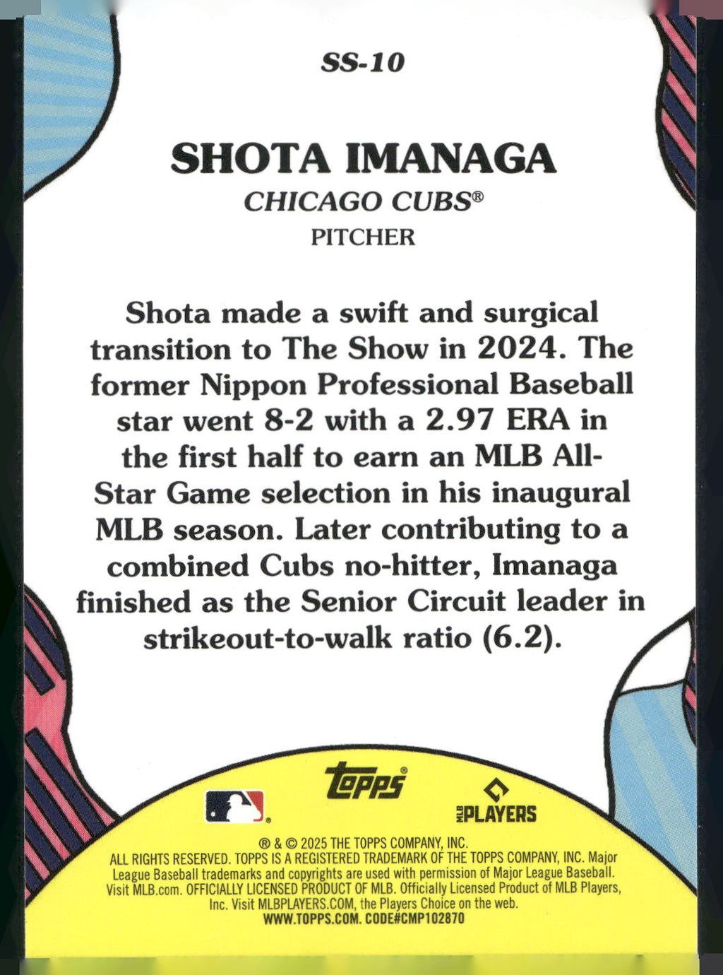 2025 Topps #SS-10 Shota Imanaga Summer Superstars
