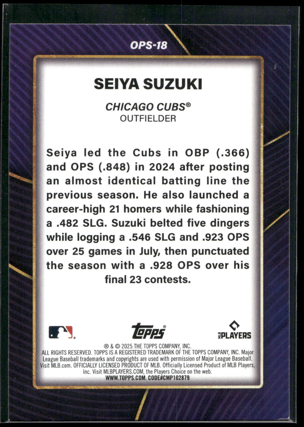 2025 Topps #OPS-18 Seiya Suzuki OPS Leaders