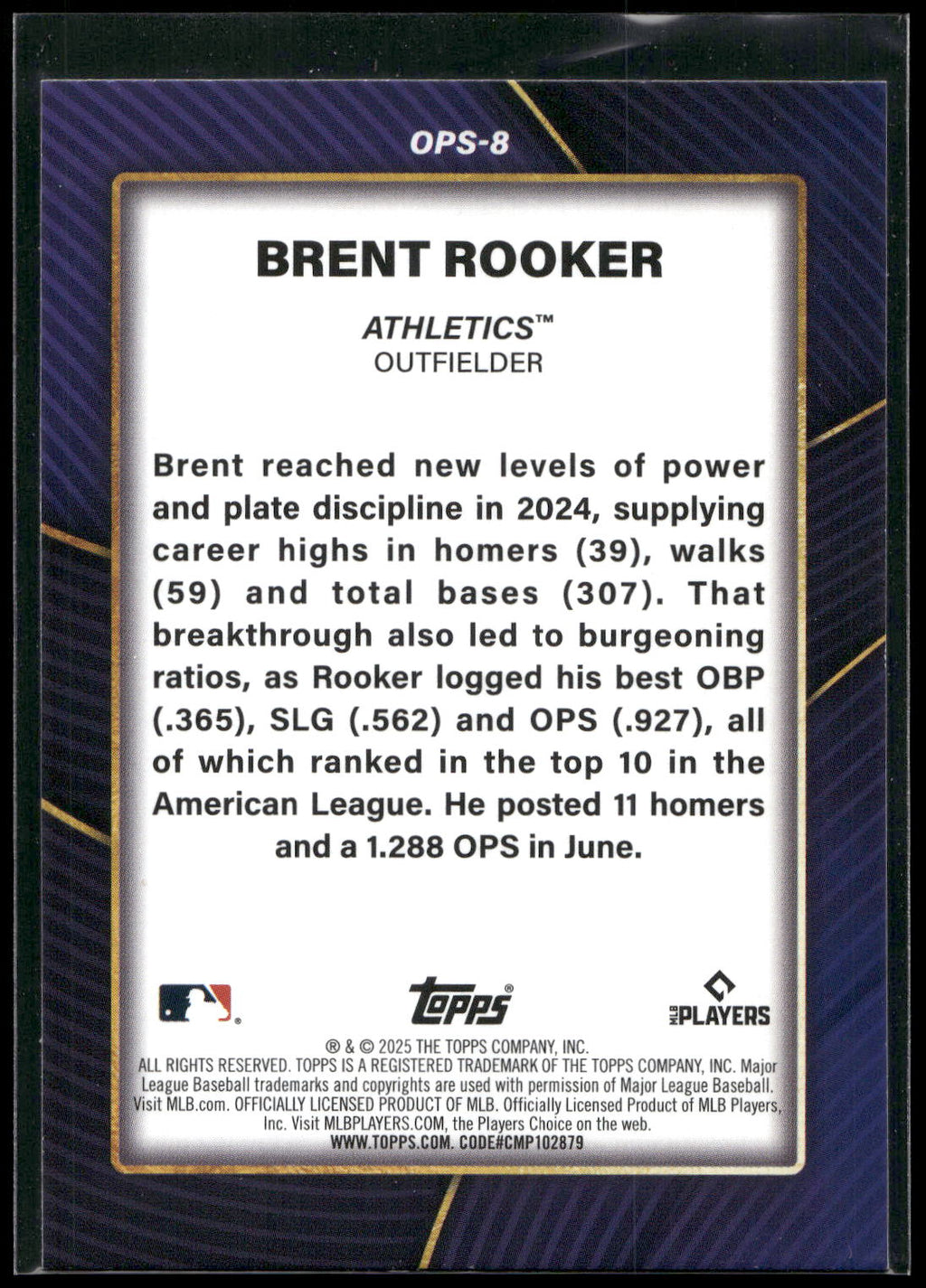 2025 Topps #OPS-8 Brent Rooker OPS Leaders