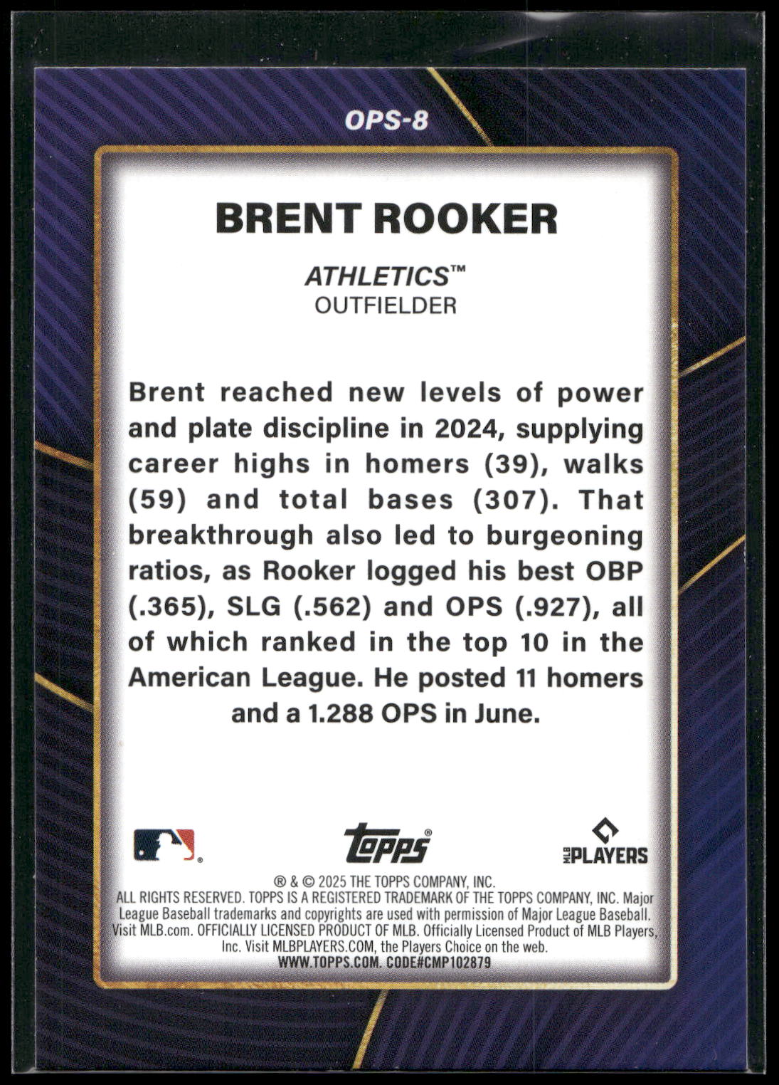 2025 Topps #OPS-8 Brent Rooker OPS Leaders