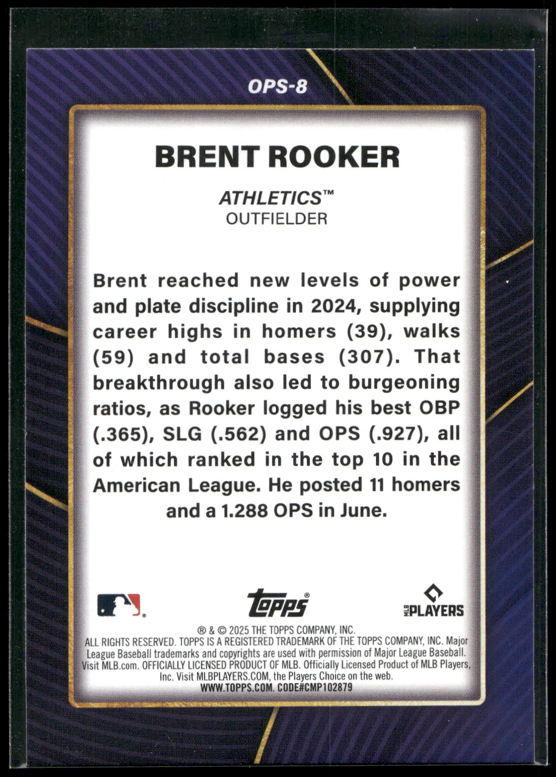 2025 Topps #OPS-8 Brent Rooker OPS Leaders