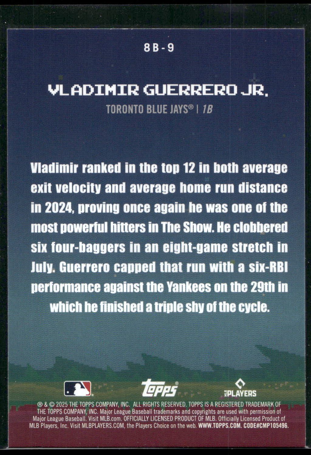 2025 Topps #8B-9 Vladimir Guerrero Jr. 8-Bit Ballers