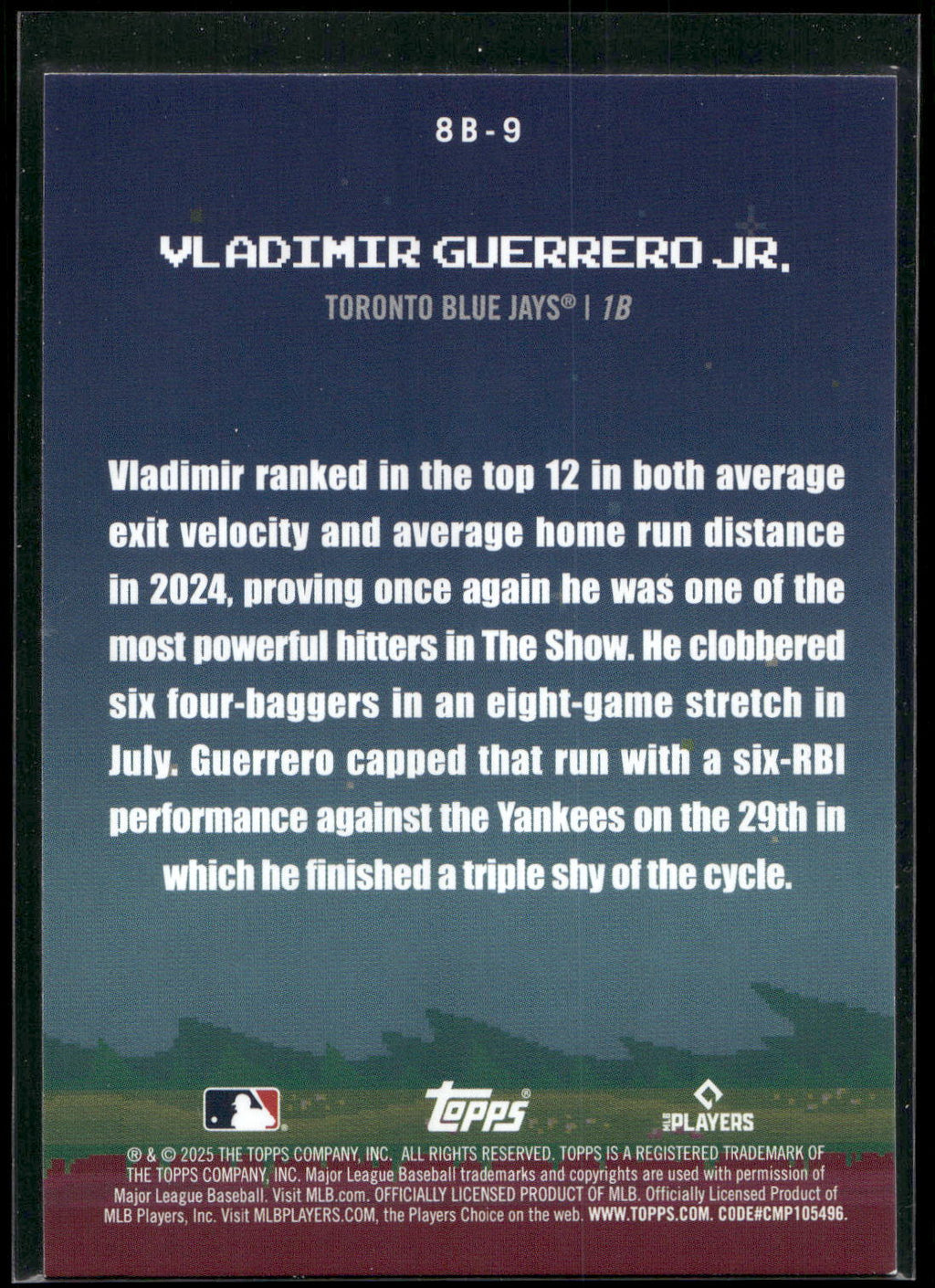 2025 Topps #8B-9 Vladimir Guerrero Jr. 8-Bit Ballers