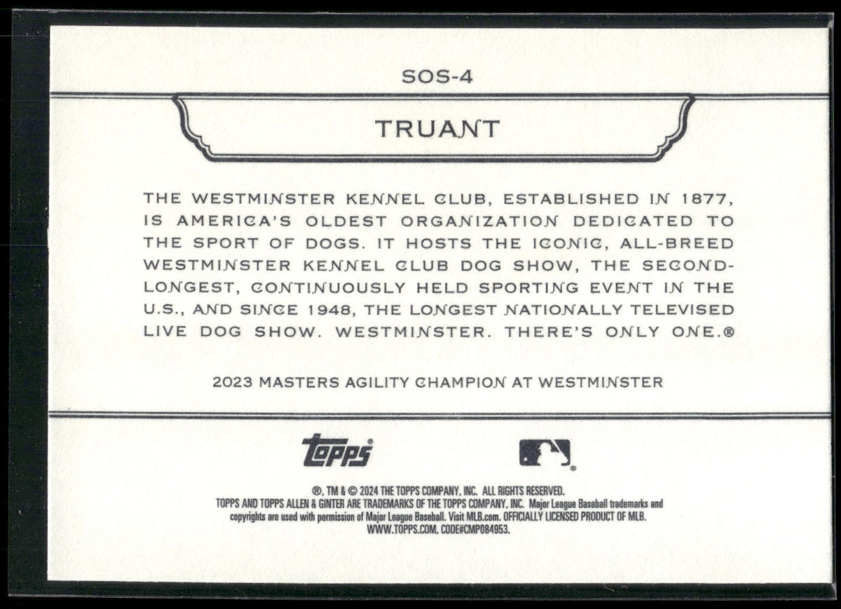 2024 Topps Allen & Ginter #SOS-4 Truant Stars of Show Westminster Kennel Club
