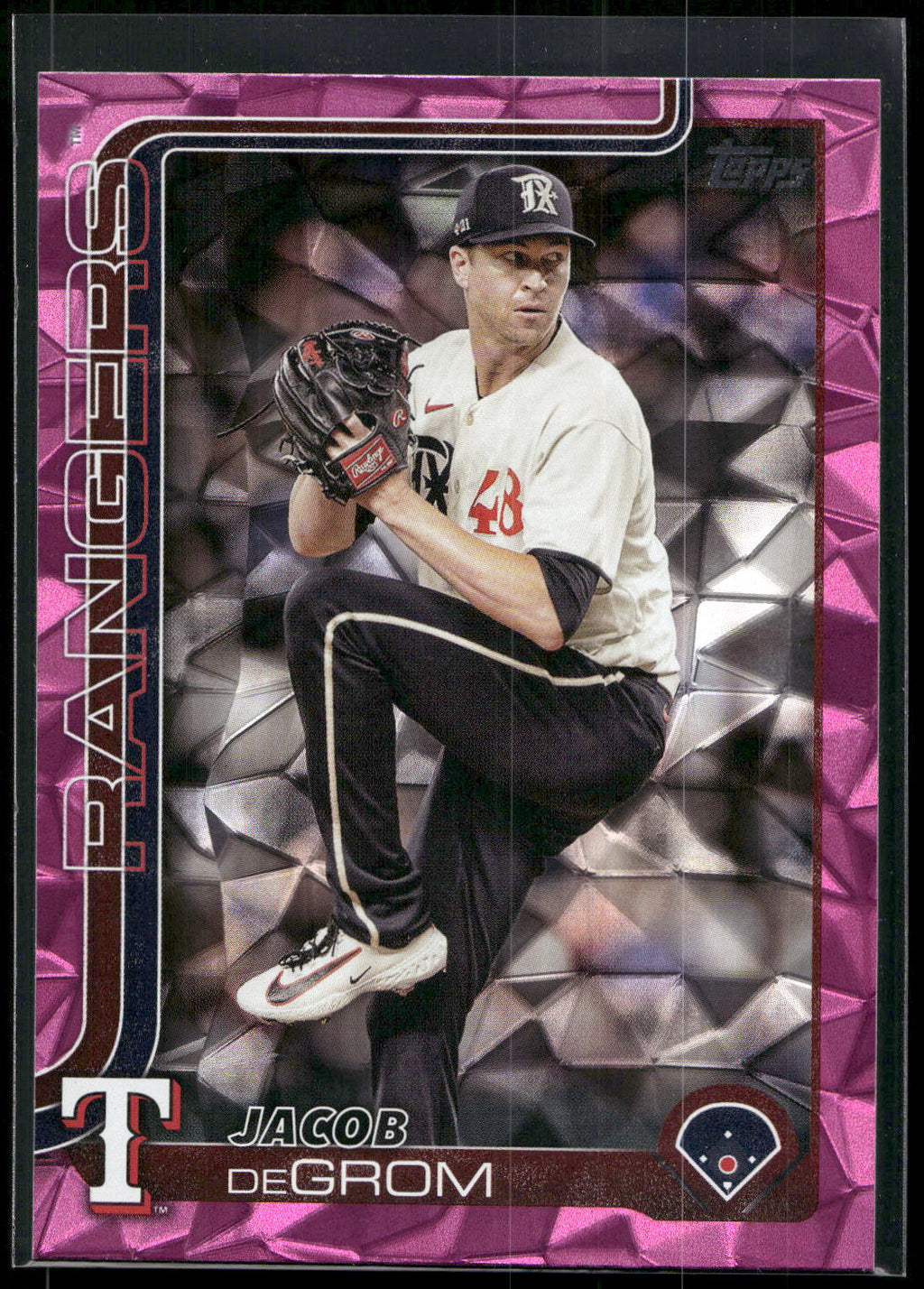 2025 Topps #208 Jacob deGrom Pink Diamante Foil