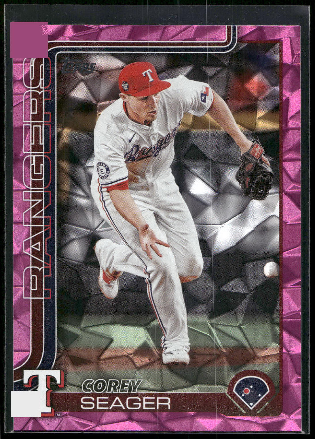2025 Topps #281 Corey Seager Pink Diamante Foil
