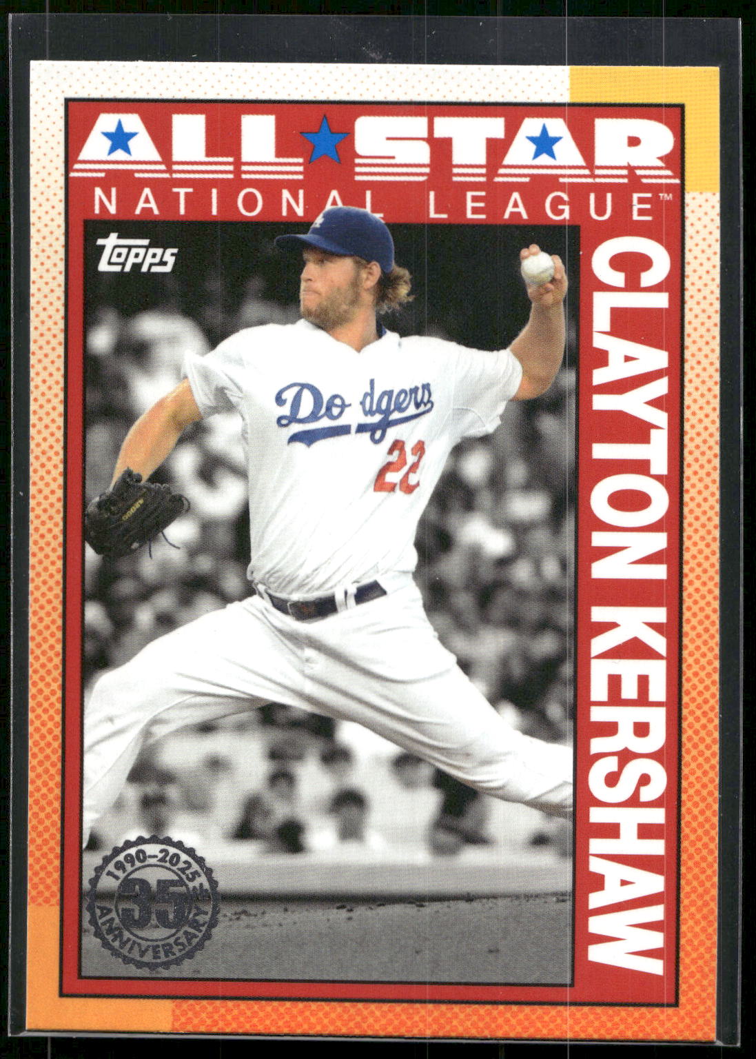 2025 Topps #90AS-27a Clayton Kershaw 1990 Topps Baseball 35th