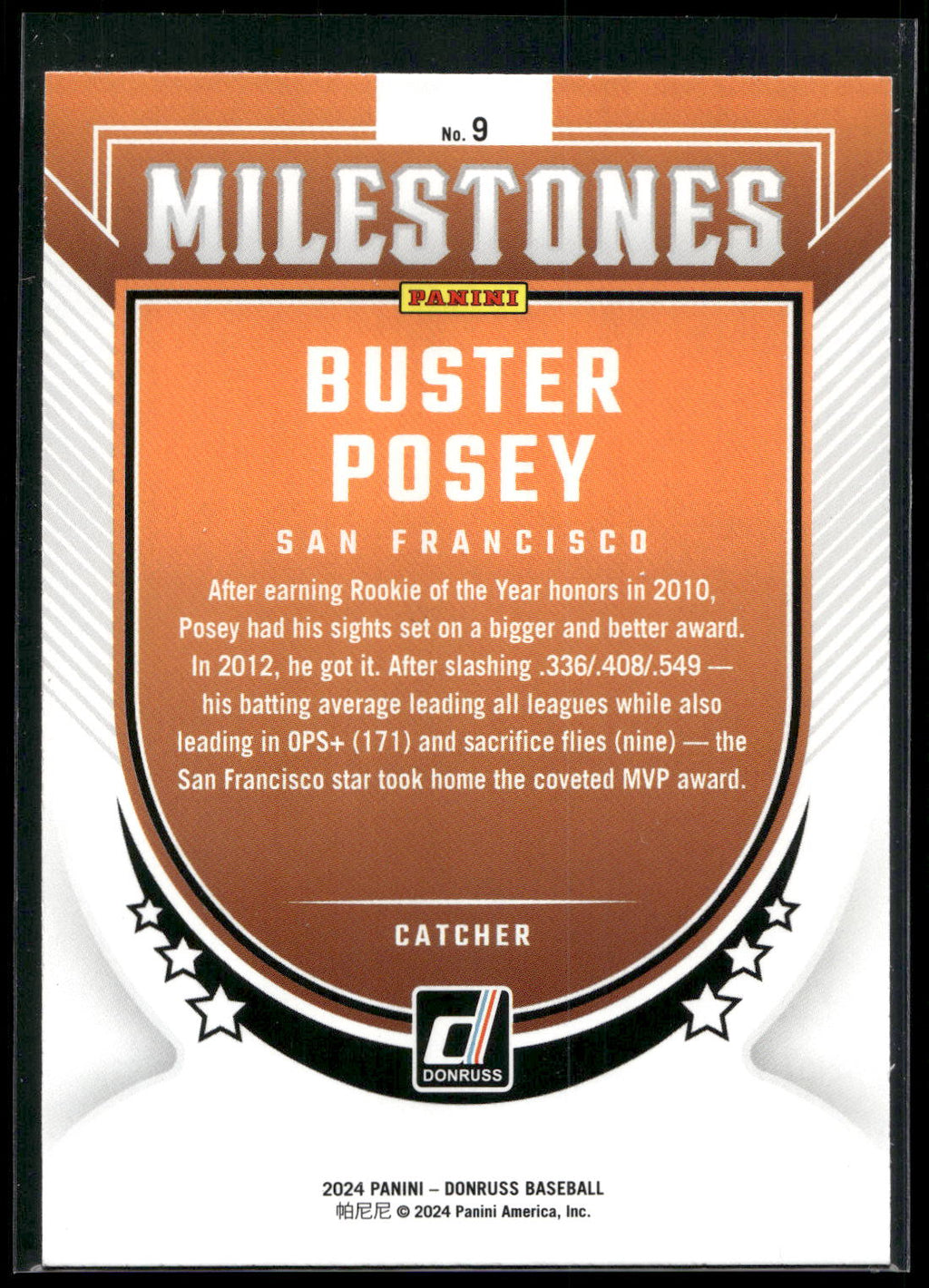 2024 Donruss #9 Buster Posey Milestones