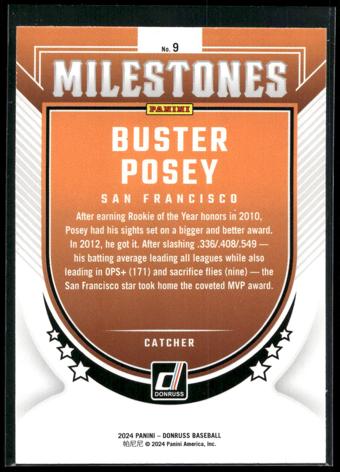 2024 Donruss #9 Buster Posey Milestones