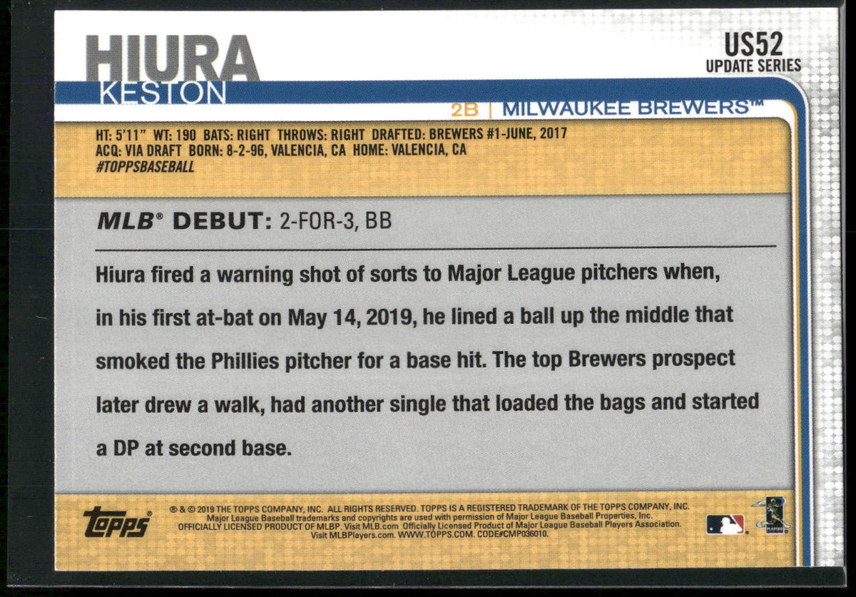 2019 Topps Update #US52 Keston Hiura