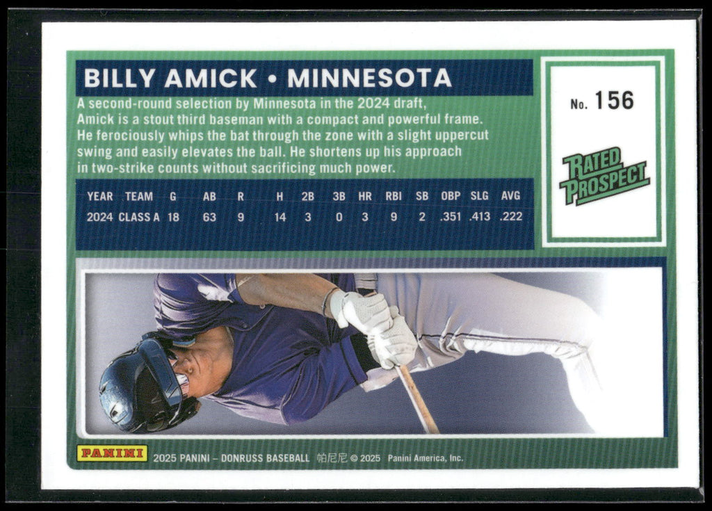 2025 Donruss #156 Billy Amick Optic
