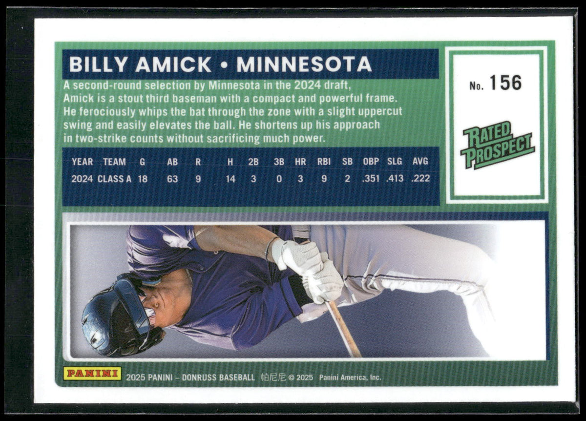 2025 Donruss #156 Billy Amick Optic