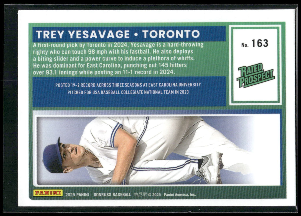 2025 Donruss #163 Trey Yesavage Optic