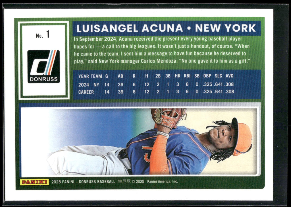2025 Donruss #1 Luisangel Acuna Optic