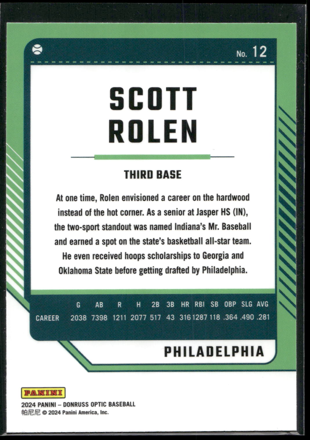 2024 Donruss #12 Scott Rolen Optic