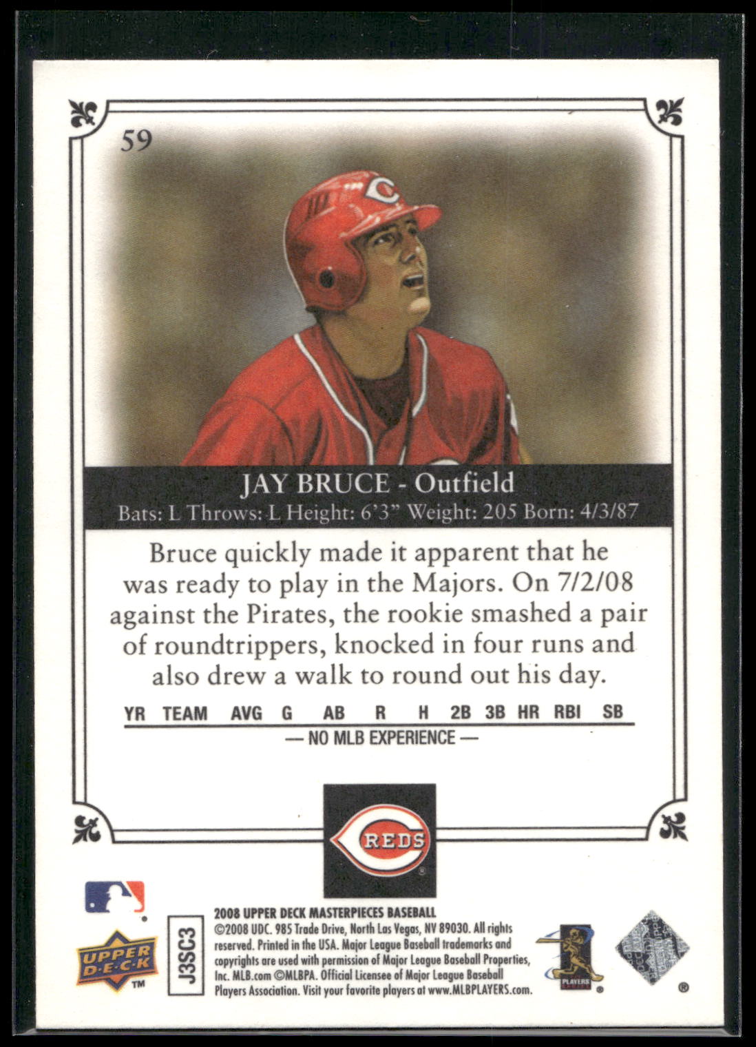 2008 Upper Deck Masterpieces #59 Jay Bruce
