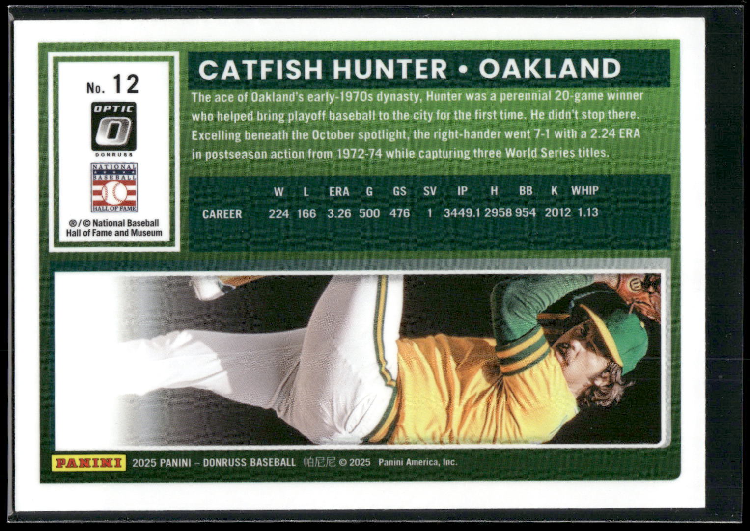 2025 Donruss #12 Catfish Hunter Optic