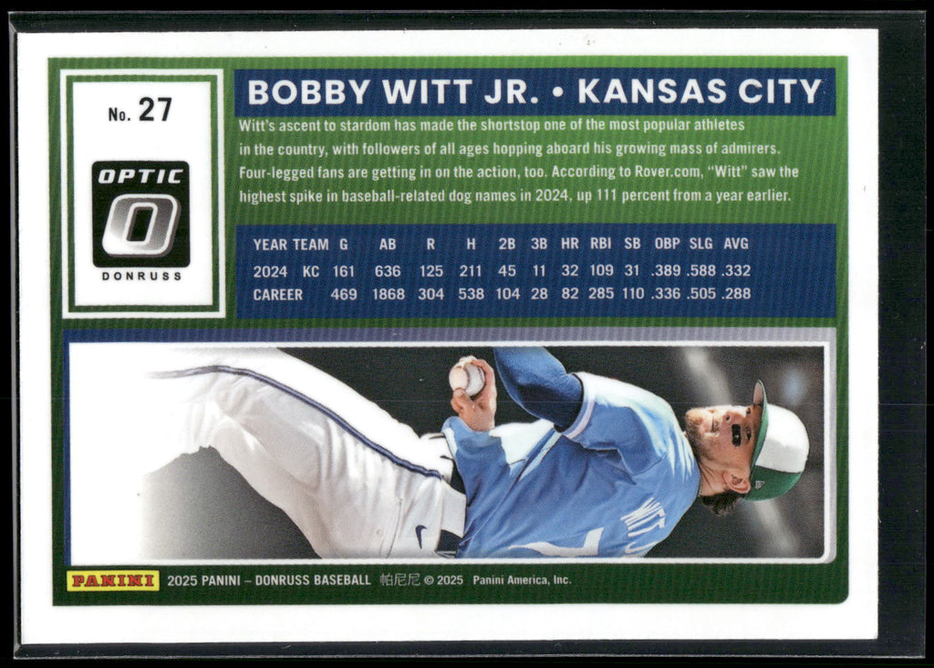 2025 Donruss #27 Bobby Witt Jr. Optic