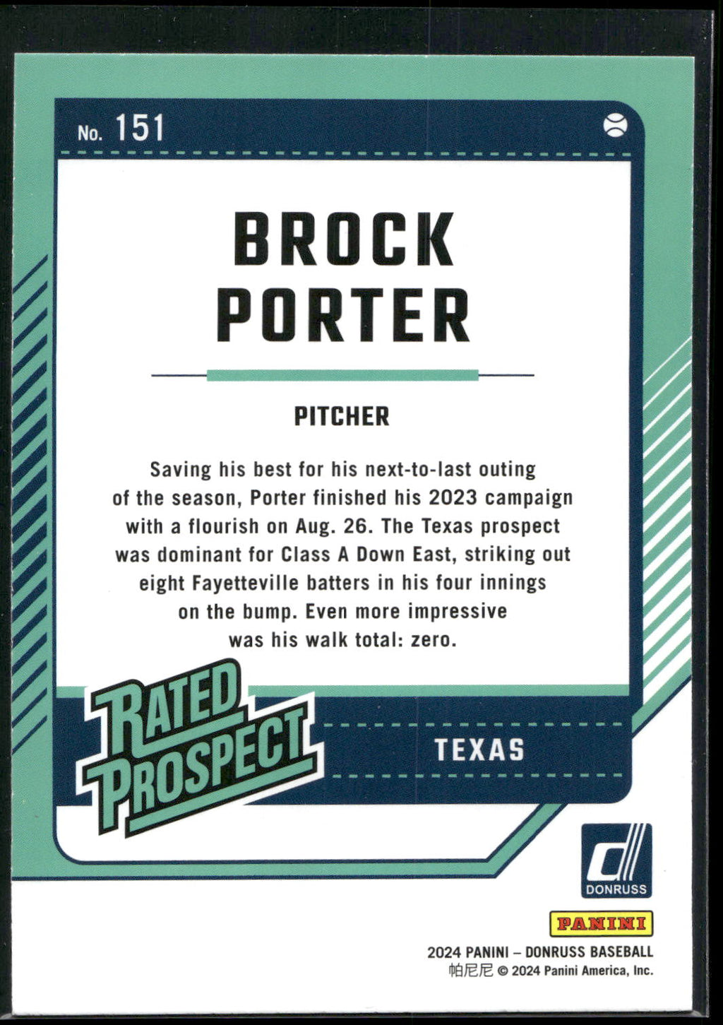 2024 Donruss #151 Brock Porter Liberty