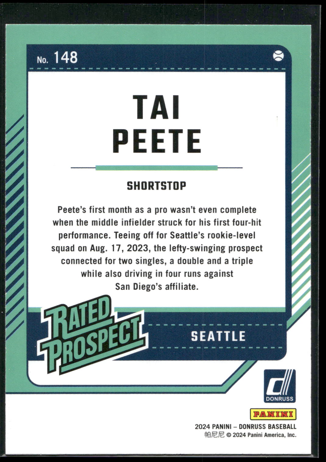 2024 Donruss #148 Tai Peete Liberty