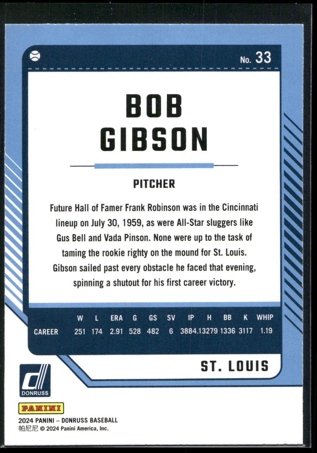2024 Donruss #33 Bob Gibson Liberty