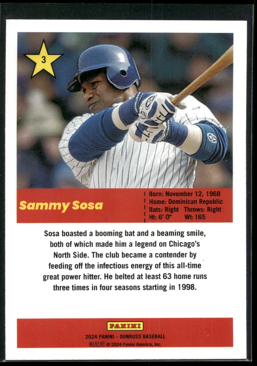 2024 Donruss #3 Sammy Sosa Action All-Stars