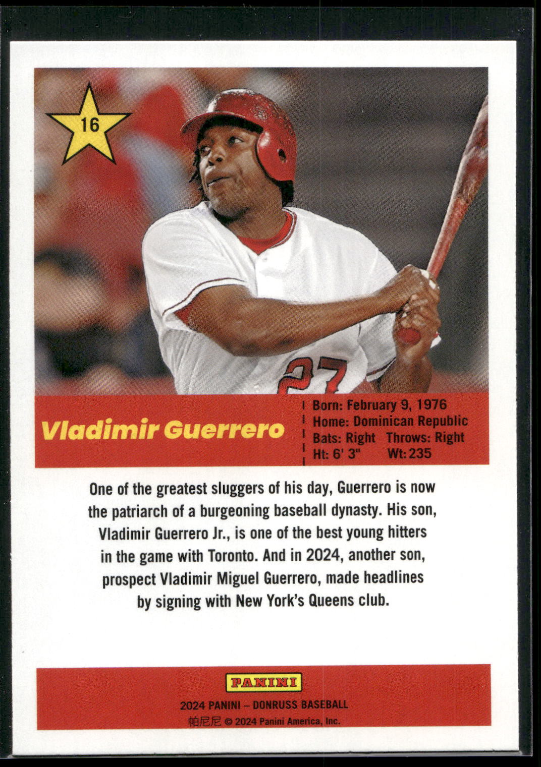 2024 Donruss #16 Vladimir Guerrero Action All-Stars