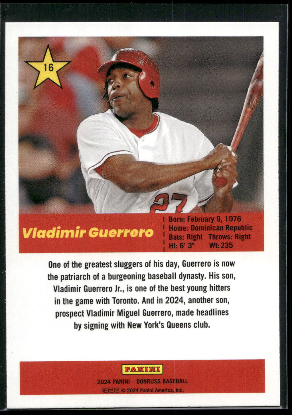 2024 Donruss #16 Vladimir Guerrero Action All-Stars