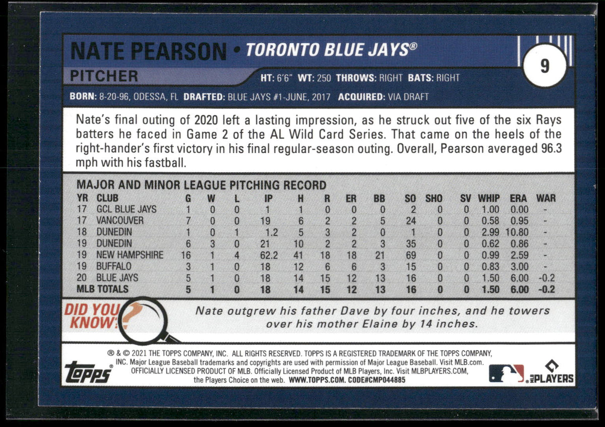 2021 Topps Big League #9 Nate Pearson