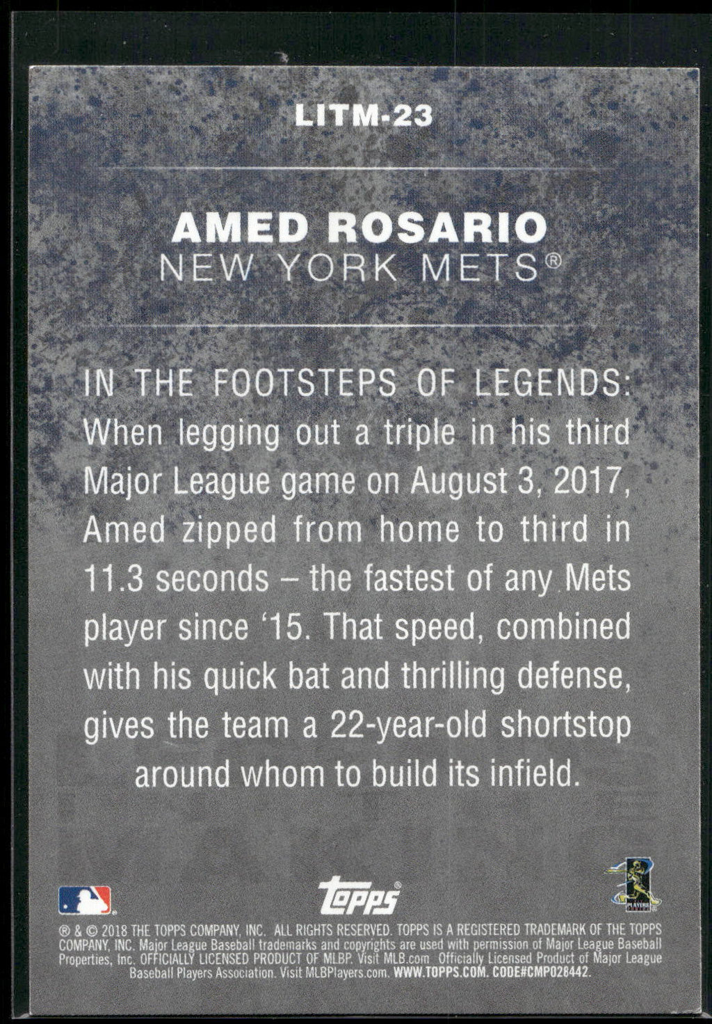 2018 Topps #LITM-23 Amed Rosario Legends in the Making (Series 2)