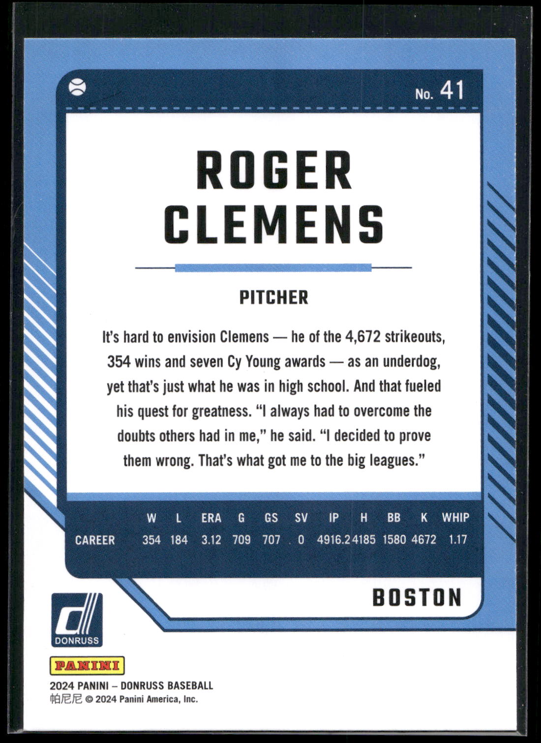 2024 Donruss #41 Roger Clemens