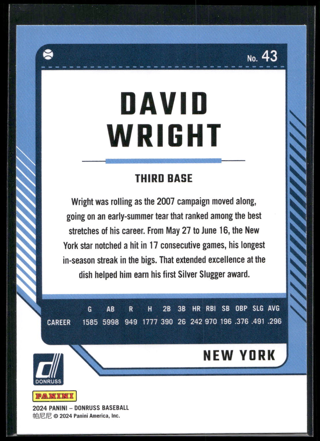 2024 Donruss #43 David Wright