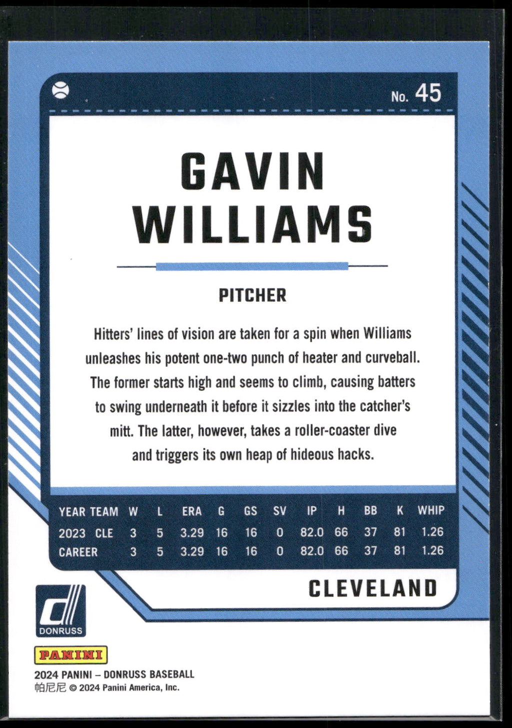2024 Donruss #45 Gavin Williams