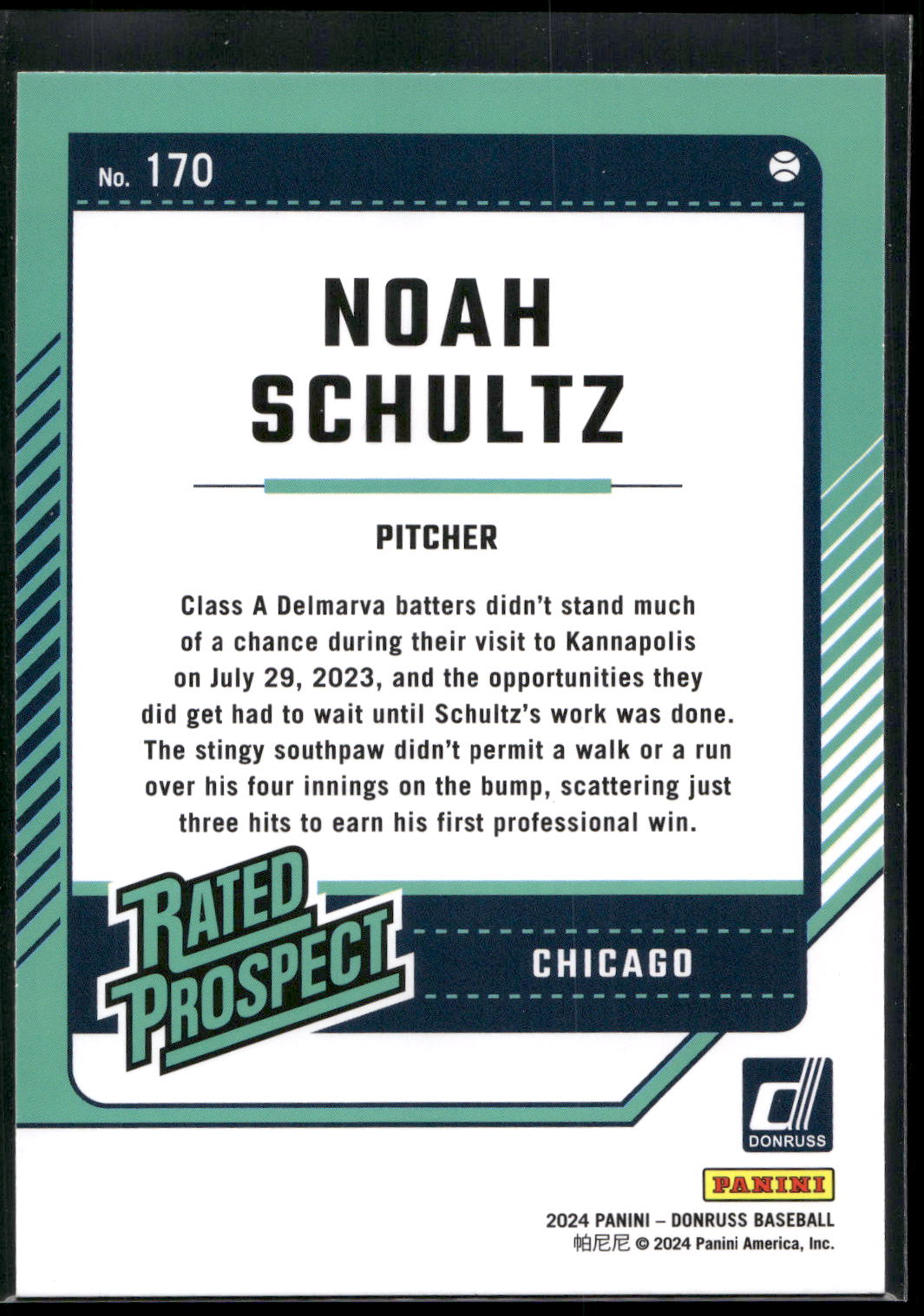 2024 Donruss #170 Noah Schultz